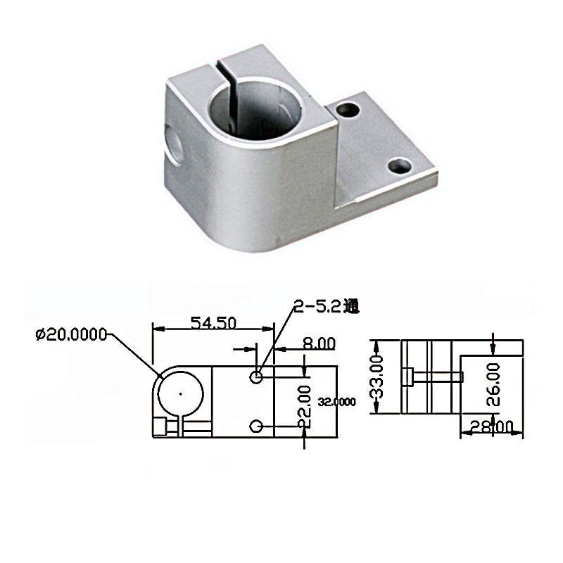 Aluminum strip fixing bracket JD40 - Φ20