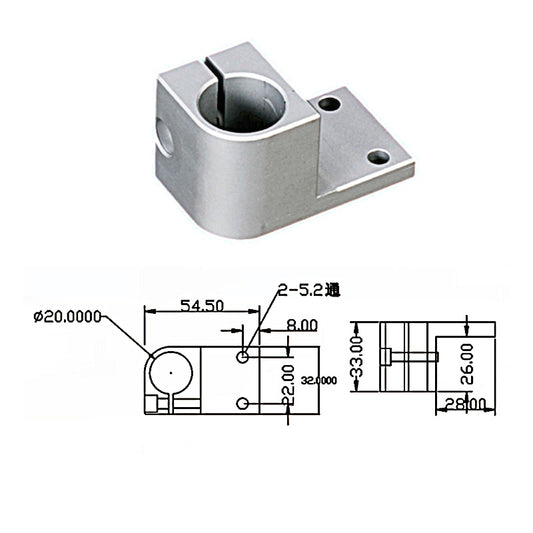 Aluminum strip fixing bracket JD40 - Φ20