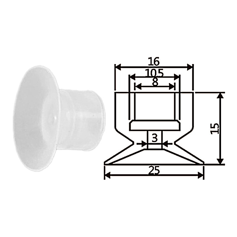 Pneumatic suction cup TS1-25