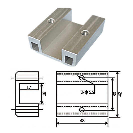 JD20C050 -- Fixture Block A (with 2 holes)