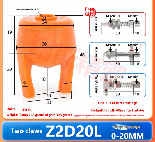 Two-claw Z2D20L-NS (grasping range 0 - 20MM) with a complete set of anti-torque fittings