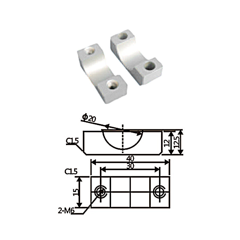 Sliding 40 support W-D20·M6
