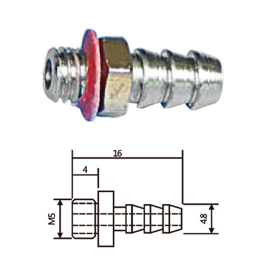 Vacuum Cup Holder Connector M5-6气嘴