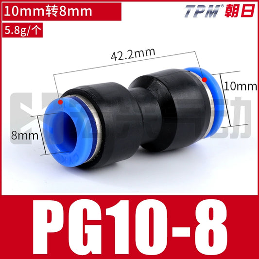 Direct-through variable diameter PG10-8