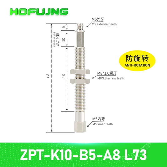 Anti-rotation ZPT-K10-B5-A8 L73