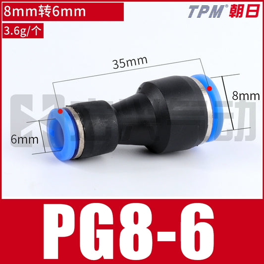 Direct-through variable diameter PG8-6