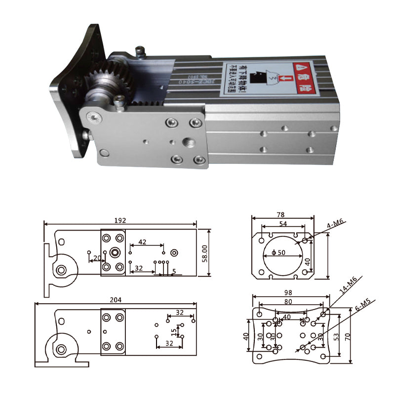 Pneumatic Side Pose Hinge Turning Cylinder JDCZ-5040