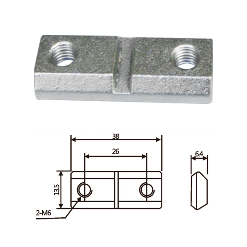 Vacuum Cup Holder Connector JD20E020双孔固定螺母