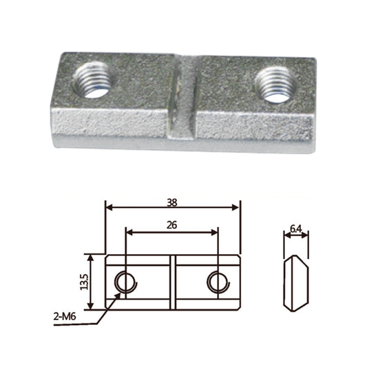 Vacuum Cup Holder Connector JD20E020双孔固定螺母