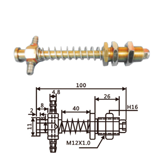 Vacuum Cup Holder Connector JT11-12100B-大头铜金具加牙长