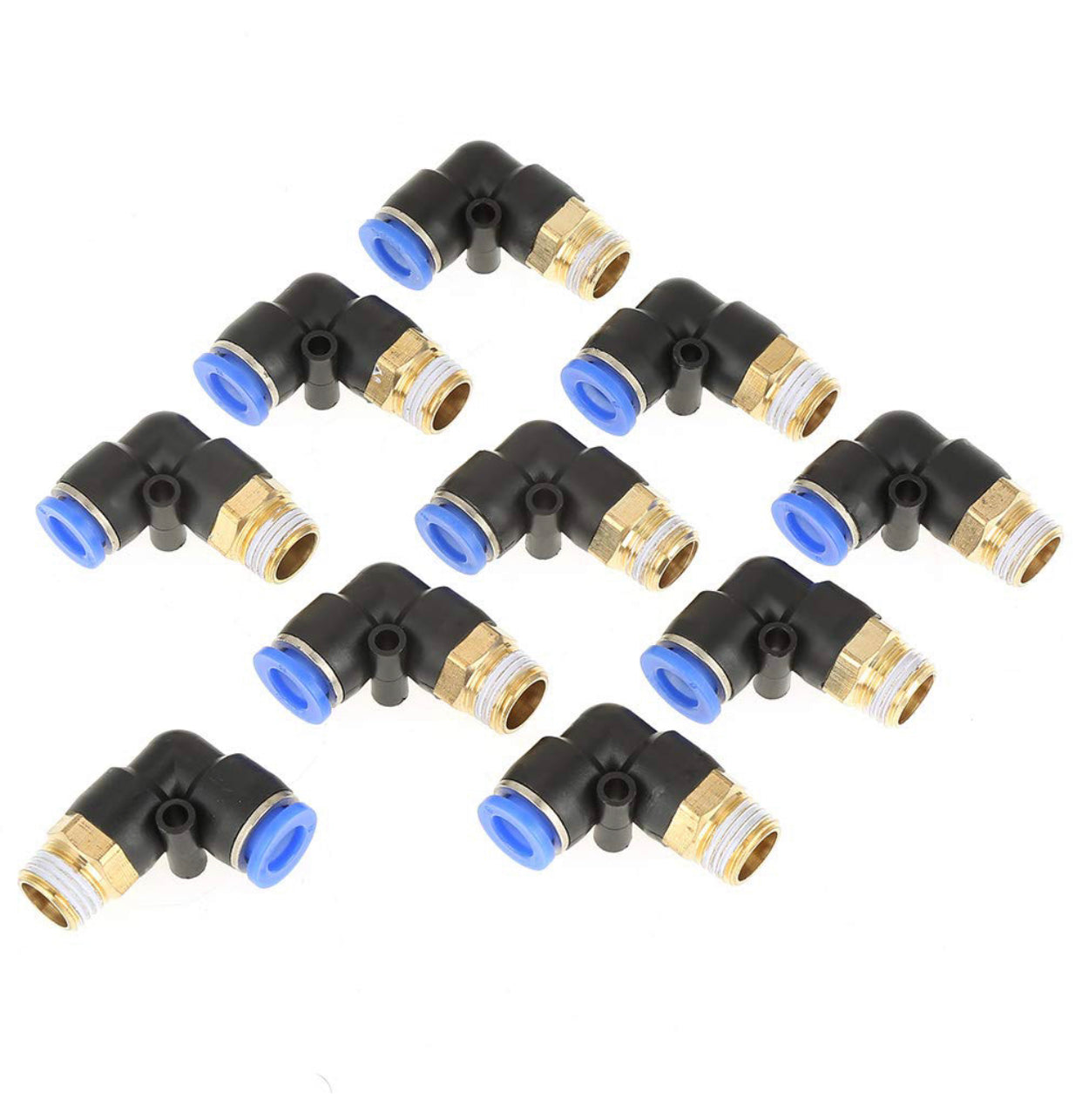 L-shaped pneumatic quick coupling