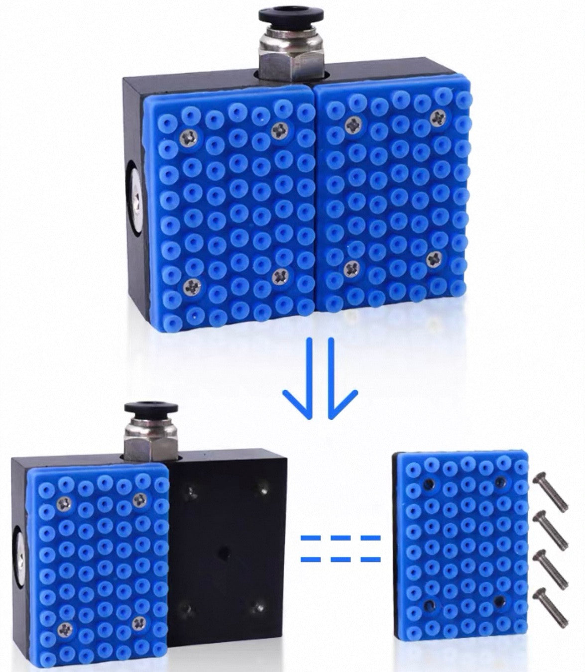 Integrated vacuum small suction cup
