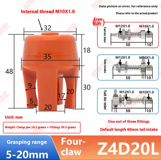Four-claw Z4D20L-NS (gripping range 5-20MM) Gold Accessories Set