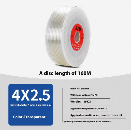 160M transparent colour 4*2.5 air tube industrial PU air tube