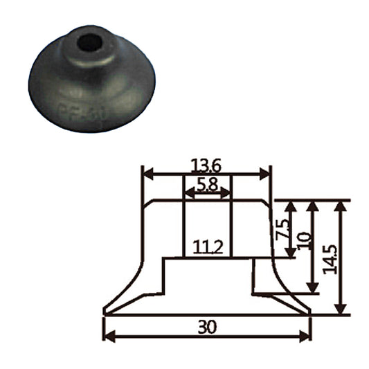 Pneumatic suction cup PF-30白和黑