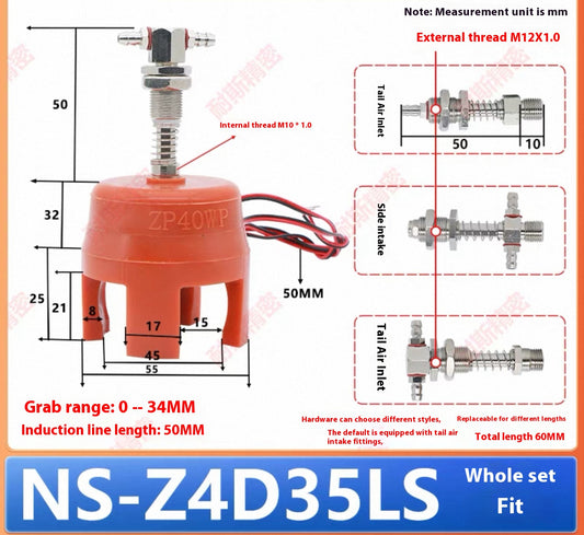 Four-claw detection NS-Z4D35LS (gripping range: 10 - 35MM) Set with accessories