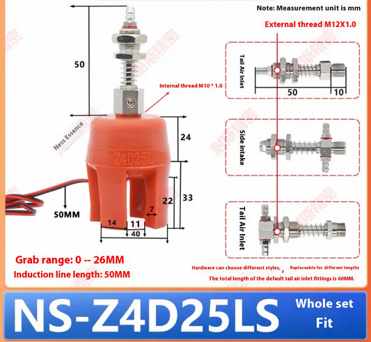 Four-claw detection NS-Z4D25LS (gripping range: 10 - 25MM) Set with accessories