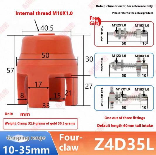 Four-claw Z4D35L-NS (gripping range 10-35MM) Gold accessory set
