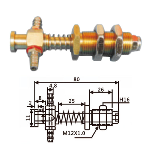 Vacuum Cup Holder Connector JT11-1280B-大头铜金具加牙长