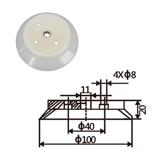 Pneumatic suction cup PF-100白和黑
